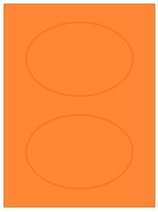 6" x 4" 2UP Fluorescent Orange Oval Labels