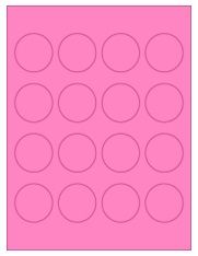 1.75" Diameter 16UP Fluorescent Pink Circle Labels
