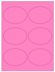 3.875" x 2.6875" 6UP Fluorescent Pink Oval Labels