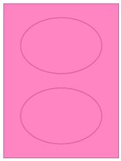 6" x 4" 2UP Fluorescent Pink Oval Labels