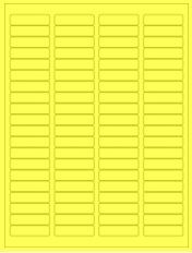 1.75" x 0.5" 80UP Fluorescent Yellow Laser Labels