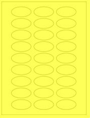2" x 1" 27UP Fluorescent Yellow Oval Labels