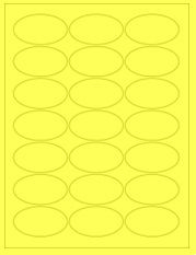 2.5" x 1.375" 21UP Fluorescent Yellow Oval Labels