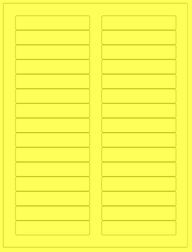 3.4375" x 0.667" 30UP Fluorescent Yellow Laser Labels