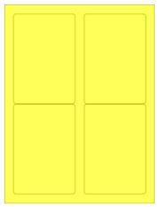 3.5" x 5" 4UP Fluorescent Yellow Laser Labels