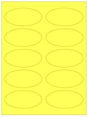 3.75" x 1.75" 10UP Fluorescent Yellow Oval Labels