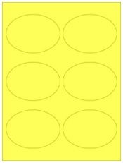 3.875" x 2.6875" 6UP Fluorescent Yellow Oval Labels
