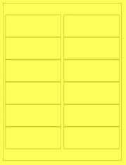 4" x 1.5" 12UP Fluorescent Yellow Laser Labels