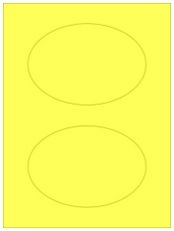 6" x 4" 2UP Fluorescent Yellow Oval Labels