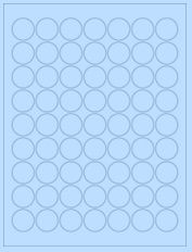 1" Diameter 63UP Pastel Blue Circle Labels