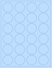1.625" Diameter 24UP Pastel Blue Circle Labels