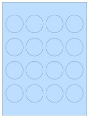 1.75" Diameter 16UP Pastel Blue Circle Labels