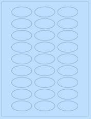 2" x 1" 27UP Pastel Blue Oval Labels
