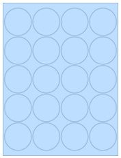 2" Diameter 20UP Pastel Blue Circle Labels