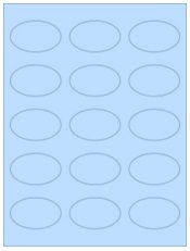 2.375" x 1.4375" 15UP Pastel Blue Oval Labels