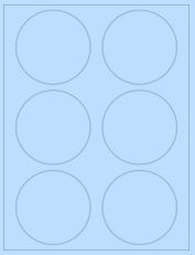 3.33" Diameter 6UP Pastel Blue Circle Labels