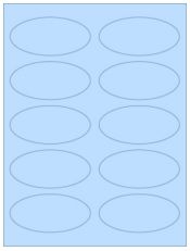 3.75" x 1.75" 10UP Pastel Blue Oval Labels