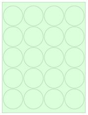 2" Diameter 20UP Pastel Green Circle Labels