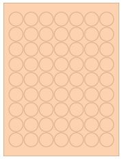 1" Diameter 63UP Pastel Orange Circle Labels
