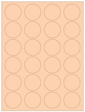 1.625" Diameter 24UP Pastel Orange Circle Labels