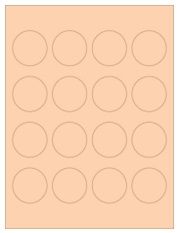 1.75" Diameter 16UP Pastel Orange Circle Labels
