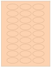 2" x 1" 27UP Pastel Orange Oval Labels