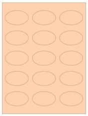 2.375" x 1.4375" 15UP Pastel Orange Oval Labels