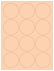 2.5" Diameter 12UP Pastel Orange Circle Labels