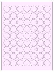 1" Diameter 63UP Pastel Pink Circle Labels