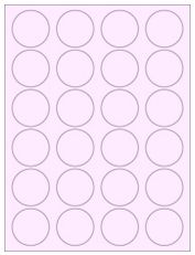 1.625" Diameter 24UP Pastel Pink Circle Labels
