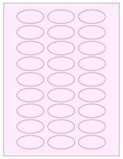 2" x 1" 27UP Pastel Pink Oval Labels