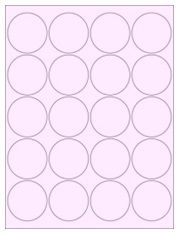 2" Diameter 20UP Pastel Pink Circle Labels