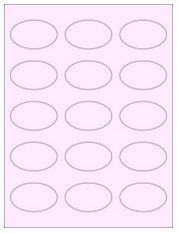 2.375" x 1.4375" 15UP Pastel Pink Oval Labels