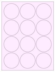 2.5" Diameter 12UP Pastel Pink Circle Labels