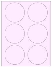 3.33" Diameter 6UP Pastel Pink Circle Labels