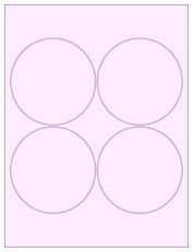 3.9375" Diameter 4UP Pastel Pink Circle Labels