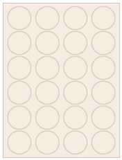 1.625" Diameter 24UP Pastel Tan Circle Labels