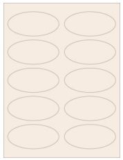 3.75" x 1.75" 10UP Pastel Tan Oval Labels