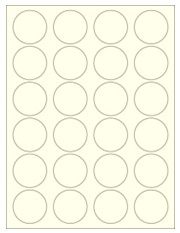 1.625" Diameter 24UP Pastel Yellow Circle Labels