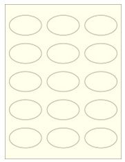 2.375" x 1.4375" 15UP Pastel Yellow Oval Labels