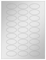 2" x 1" 27UP Silver Foil Oval Laser Labels