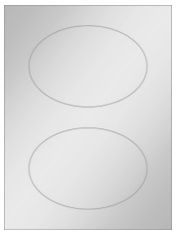 6" x 4" 2UP Silver Foil Oval Laser Labels